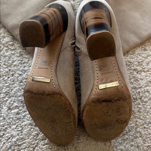 Burberry Beige Suede Knee-High Block Heel Boots EU 37.5 - Picture 4 of 4